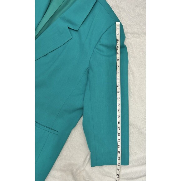 Women's Vintage Plus Size KORET Teal Green Turquoise Lined Blazer - Picture 8 of 10